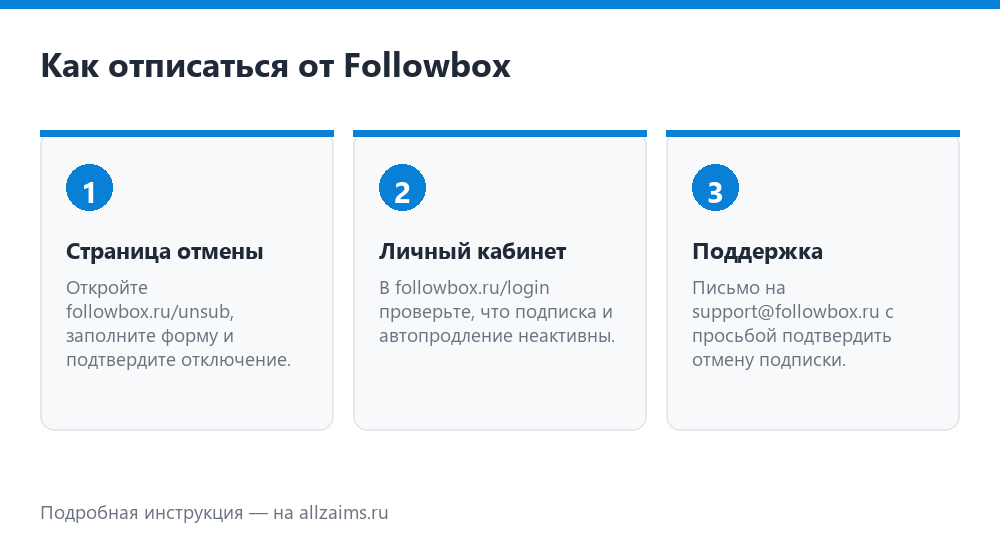 Как отключить подписку Followbox