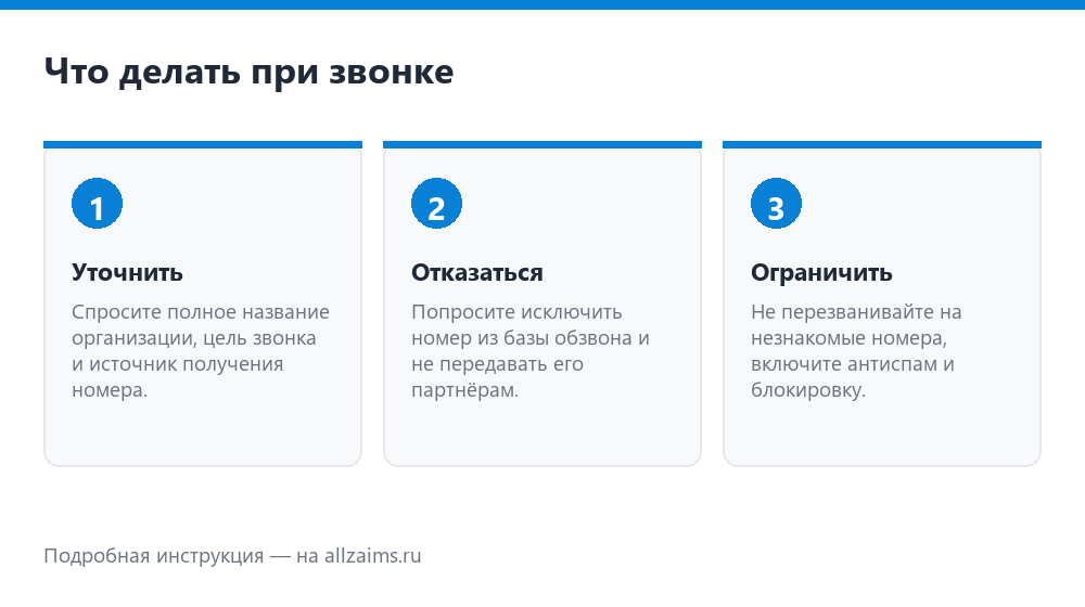 Что делать при звонке с номера колл-центра