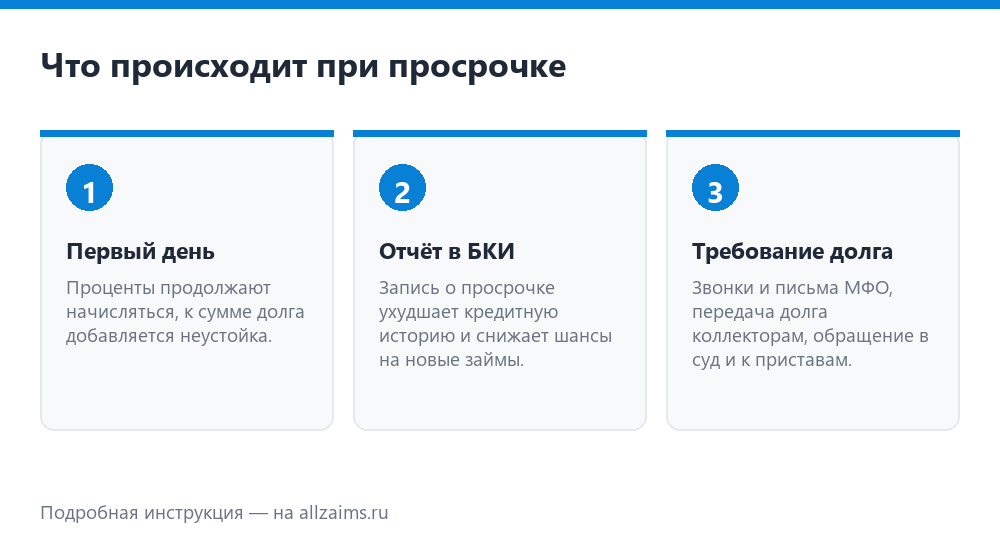 Что происходит при просрочке займа